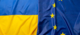 EU and Ukrainian flags