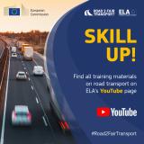 slide with road transport campaign corporate image and a picture with traffic on a highway