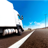 white truck on a road