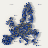Europe shape made from people