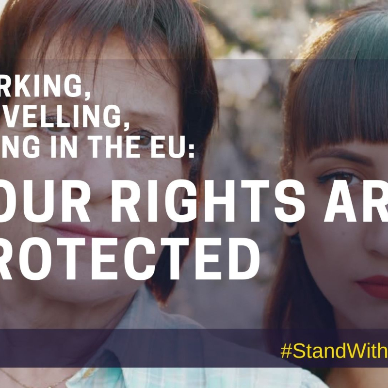 Frame of the video related to the rights of people fleeing from war to the EU